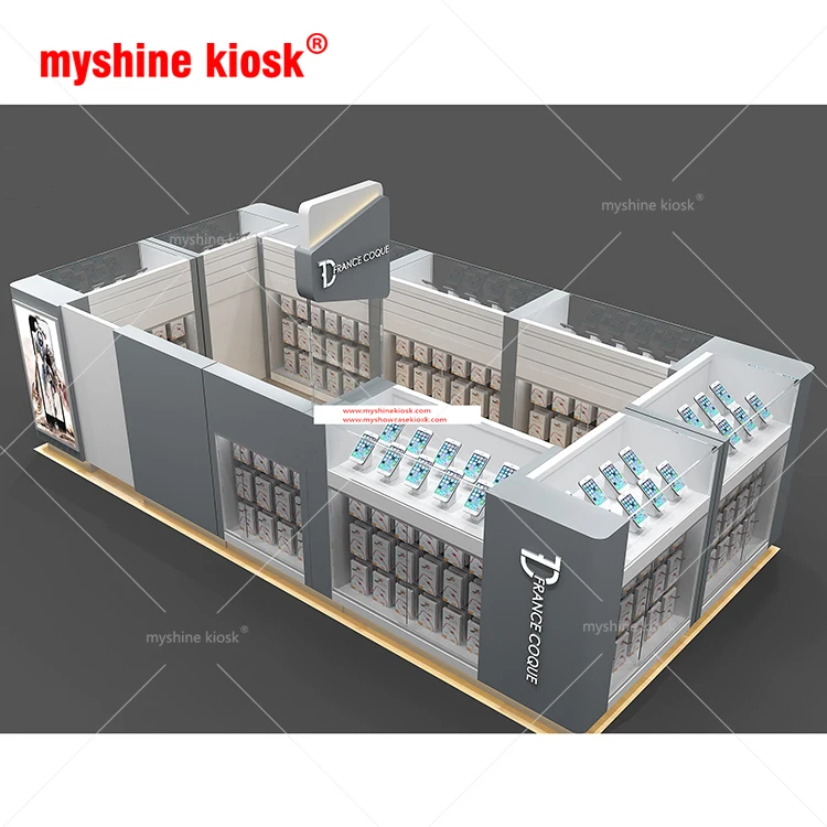 Cell phone retail store furniture new type mobile phone repair kiosk earphone display cabinet cell phone accessories kiosk