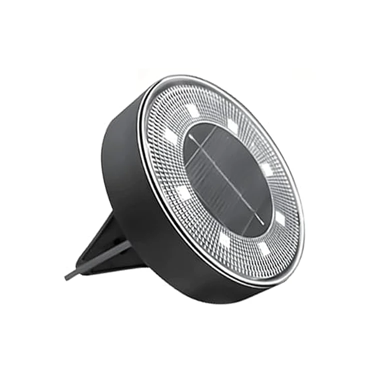 Latest Auto On Off Solar Pavement Lights Warm 8led Disk Solar Lights Solar Ground Buried Light for Pathway Landscape Decoration