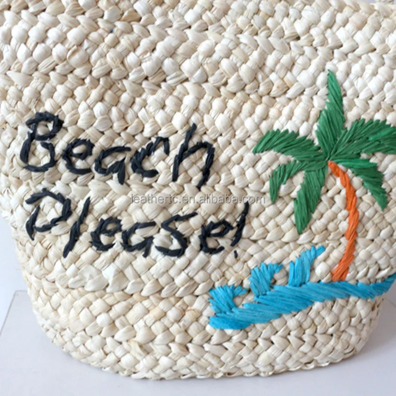Designer custom corn husk hand-woven coconut tree straw bag one shoulder portable ladies bag holiday beach bag