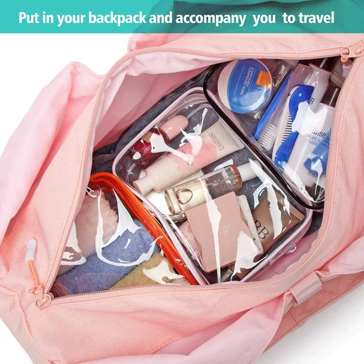 Прозрачная молния с логотипом заказчика, пластиковая косметичка для туалетных принадлежностей, сумка с молнией, прозрачная косметичка из ПВХ, косметичка из ПВХ