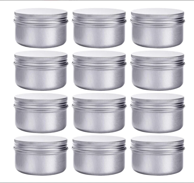 15g 30g 50/120g 2oz 5oz Round Gold Black Tin Containers Jar Tea tin Candy Jewelry Case Candle aluminum can aluminum jar tin box