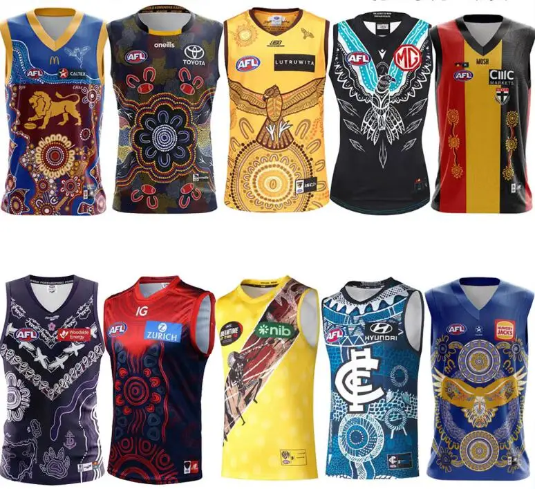 Пользовательские 2023 AFL белые лебеди Gilles кошки Chirp Eagles Adelaide Saints вороны сороки жилет регби Джерси