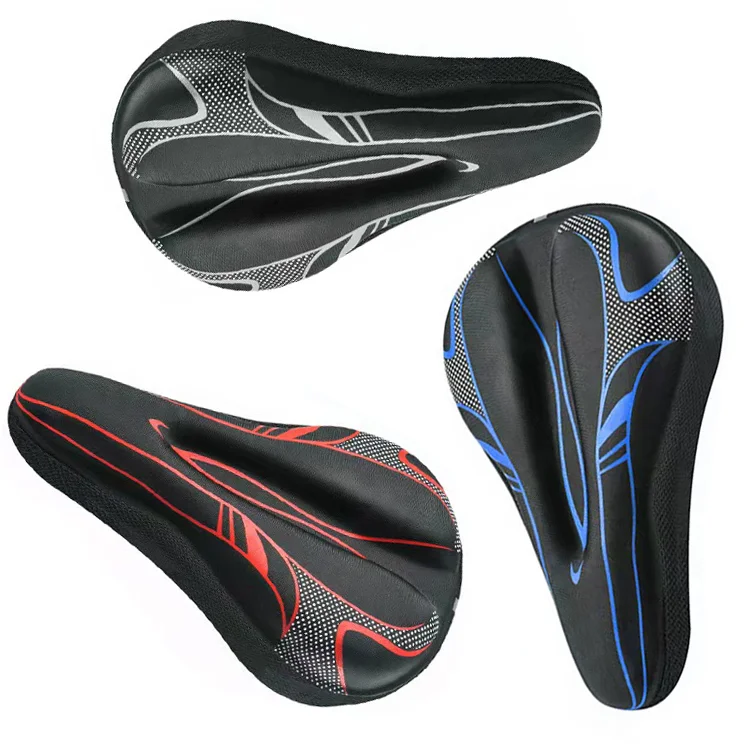 3D Comfortable Unisex Soft Silicone Mountain Bike Thicken Extra Comfort Ultra Gel Pad Cushion Cover Mountain Bike Saddle Seat