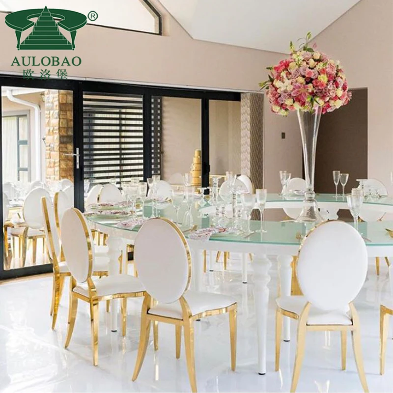 Reasonable price metal legs stainless steel frame half round dining table