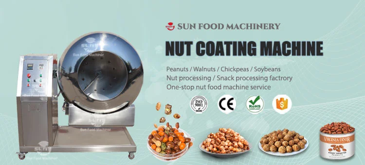 Stainless steel caramel peanut coating machine cashew nut almond coating machine groundnut nut