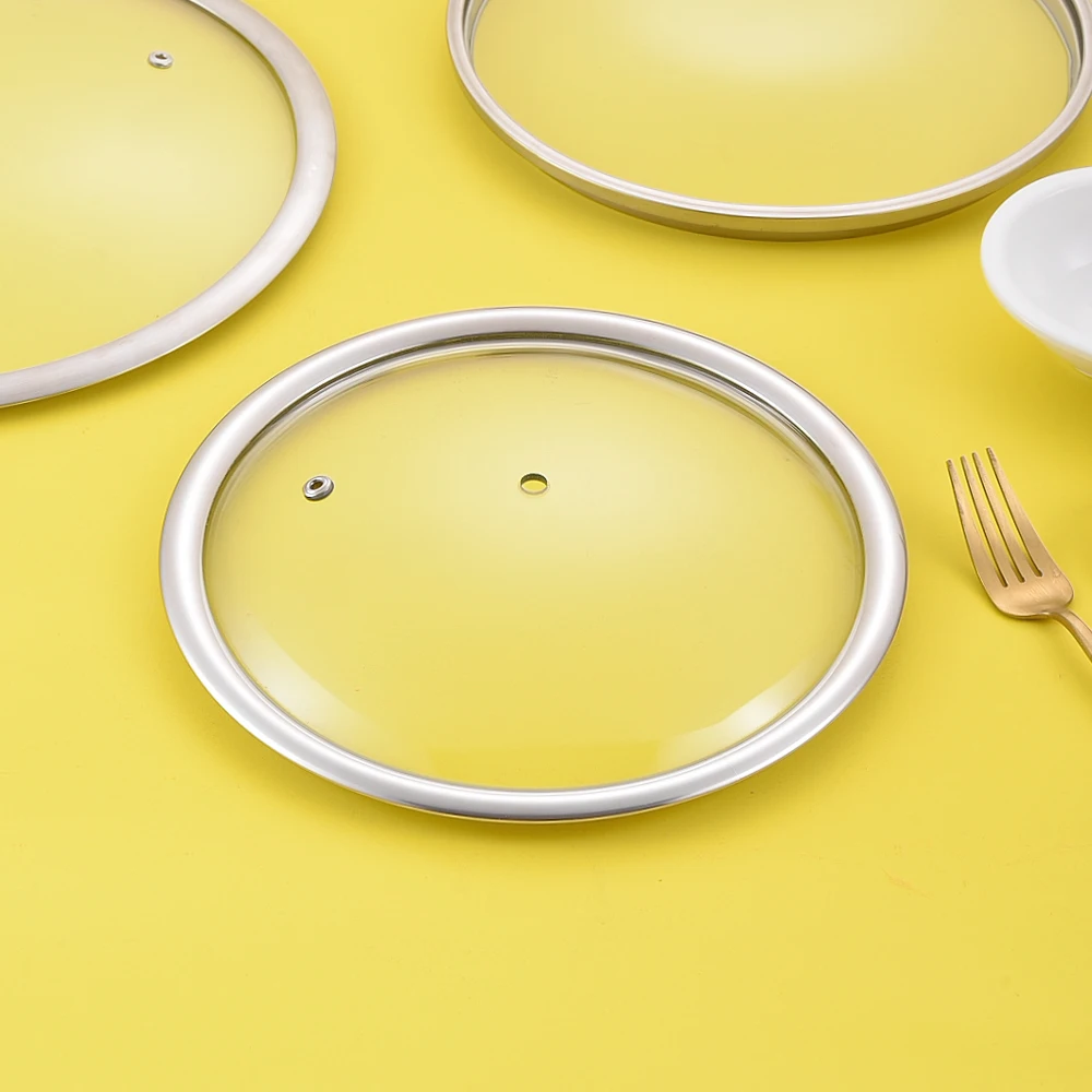 China Professional Manufacture Square Tempered Glass Pan Cover With Handle Aluminum Pan Oval Glass Cover