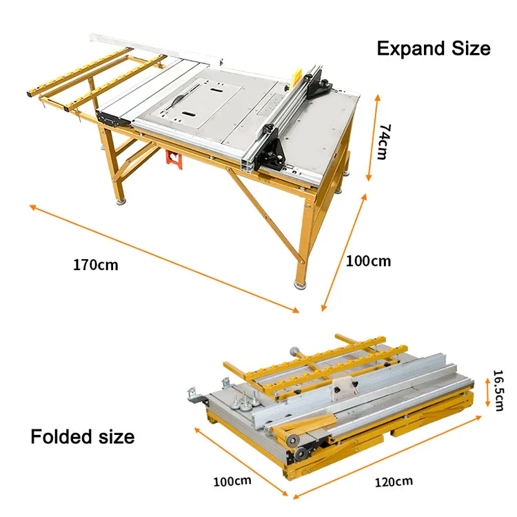 Small double blade dust-free sliding table panel saw saw mill portable sawmill sn tools table saw