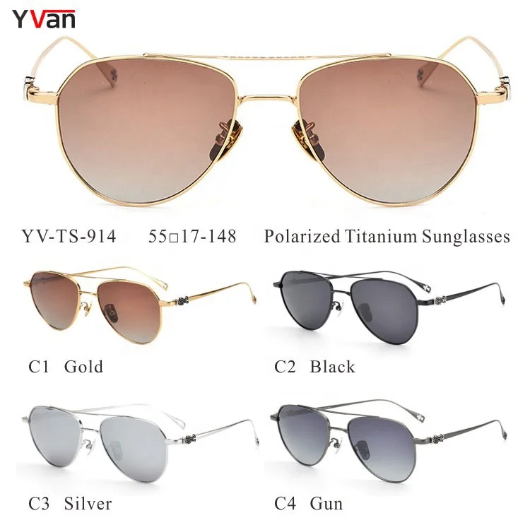 Luxury Aviation Golden Frame Sunglasses Trendy Branded Polarized Discolored Sun Glasses Gafas De Sol De Moda