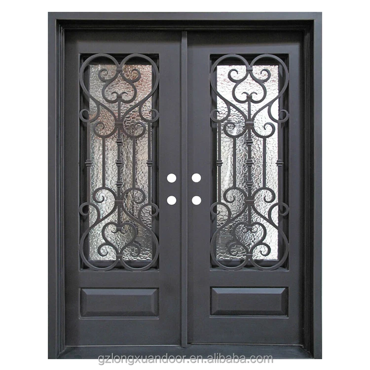 used wrought iron  fence double door storm  door villa gates hinges on main entrance grill iron safety door single design