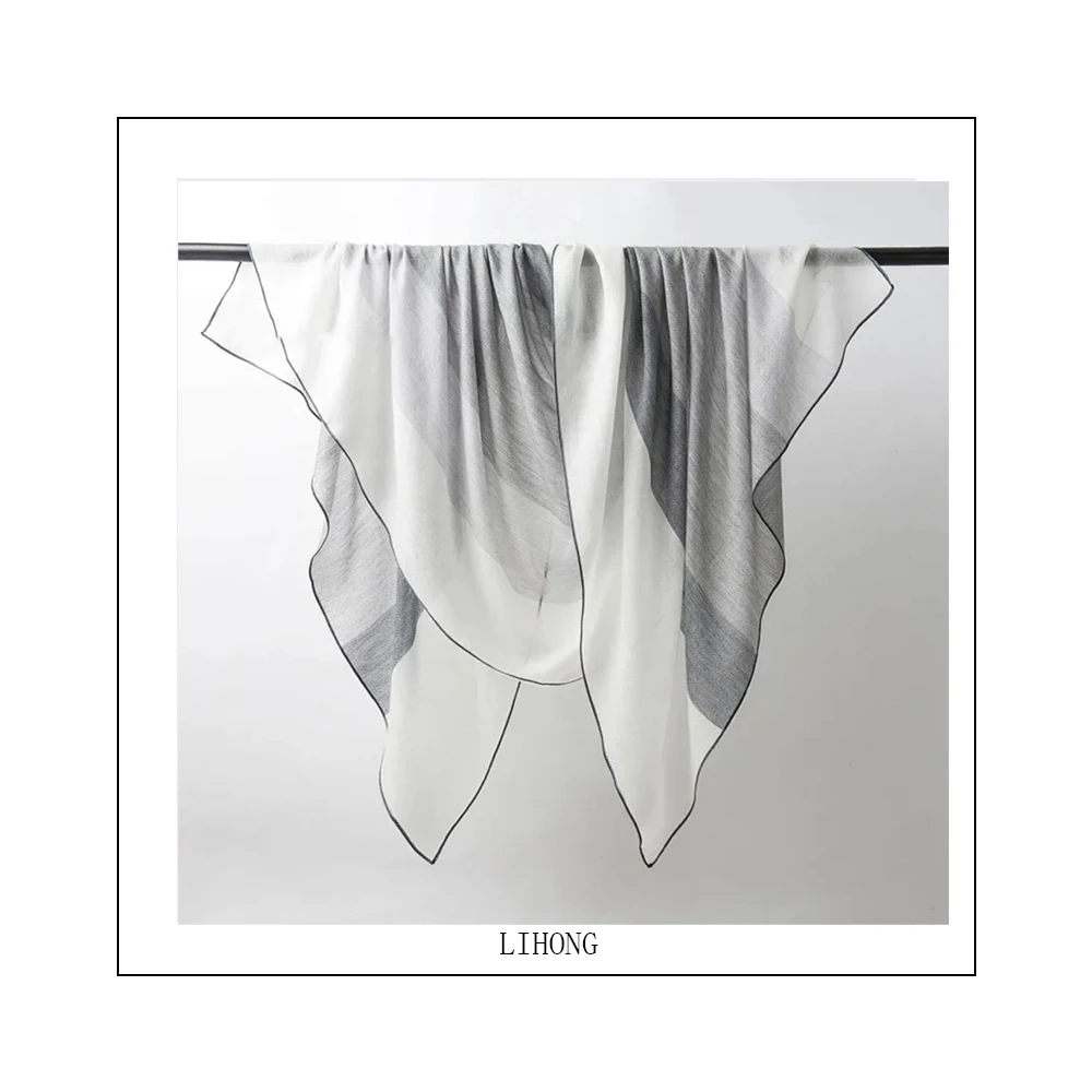 new Selling multicolor thin section plain woven side water-color wool herringbone catcher yarn-dyed shawl