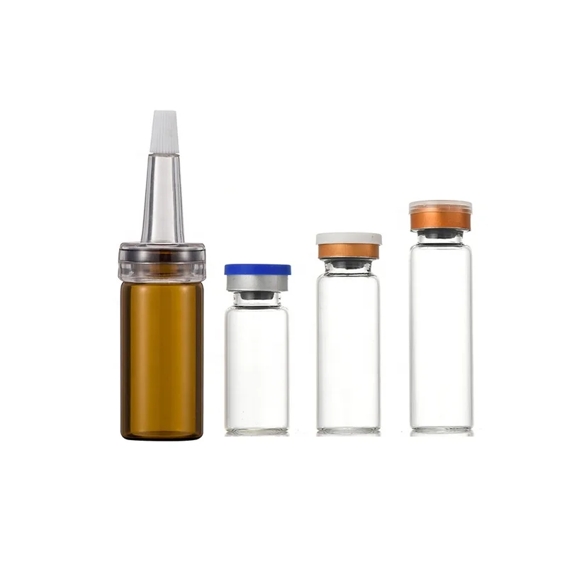 Wholesale Cosmetic Packaging 5ml 8ml 10ml Glass Penicillin Bottle 15ml 20ml Transparent Glass Vials with Butyl Rubber
