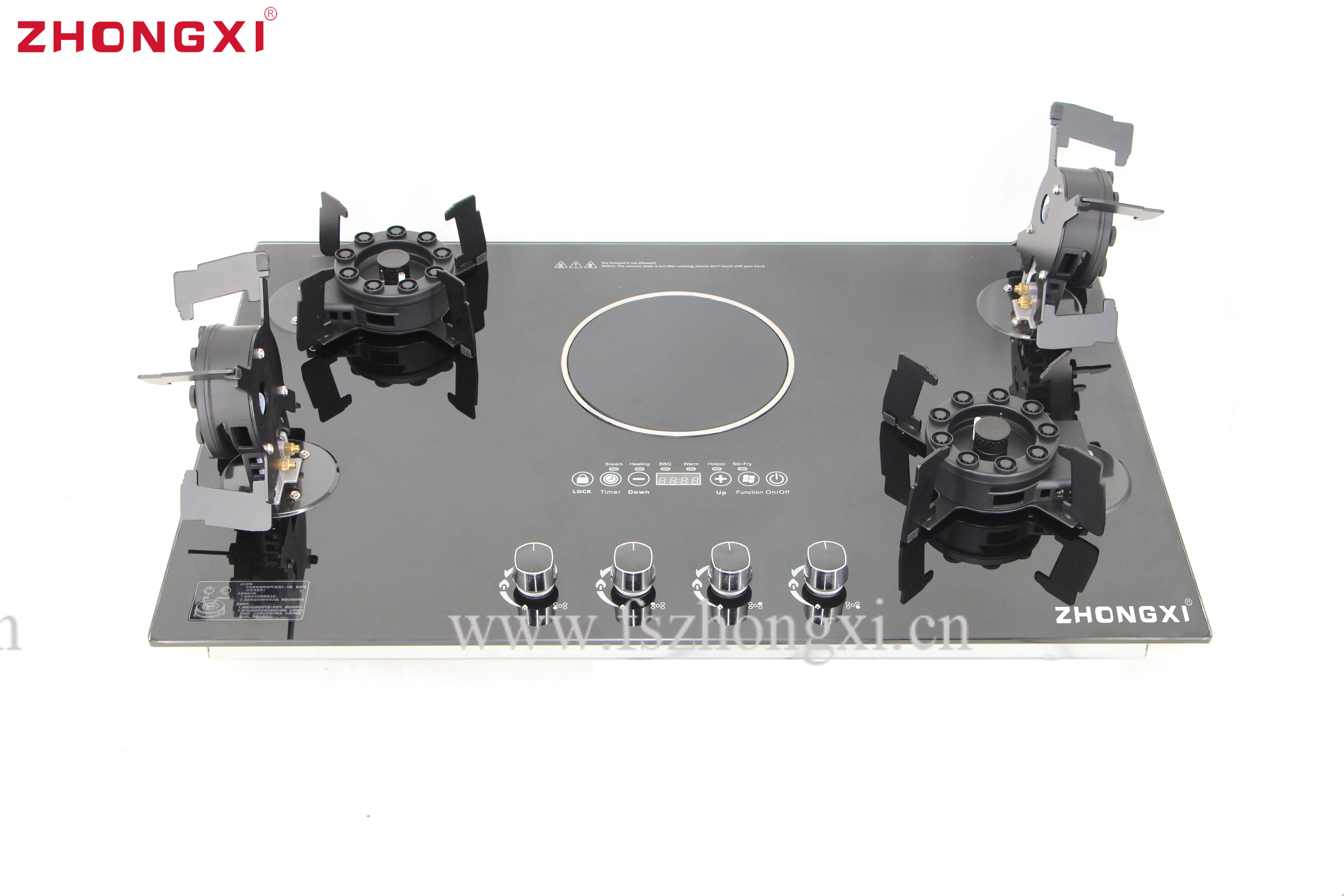 4 Gas Burners and 1 Induction Burner Cooktops  Appliance Gas and Electric Stoves Built In Gas Stove