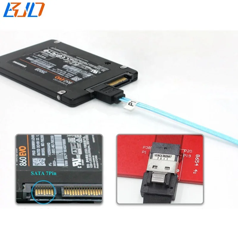  SFF-8654 4i SAS 4 0 порт SATA 3 7Pin передачи данных на жестком диске Raid кабель 6 Гбит/с м 5