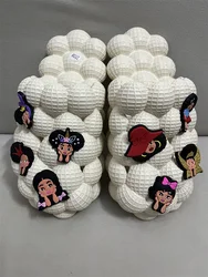 High Quality New Brand Lady Women Flip Flops Men Slides Footwear House Massage Bubble Slippers with Charms