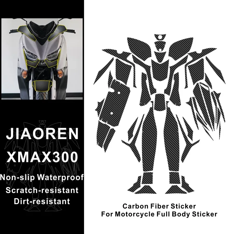5D Carbon Fiber Sticker For Yamaha Xmax 300 scooter motor bike Protective Film Motorcycle Stickers