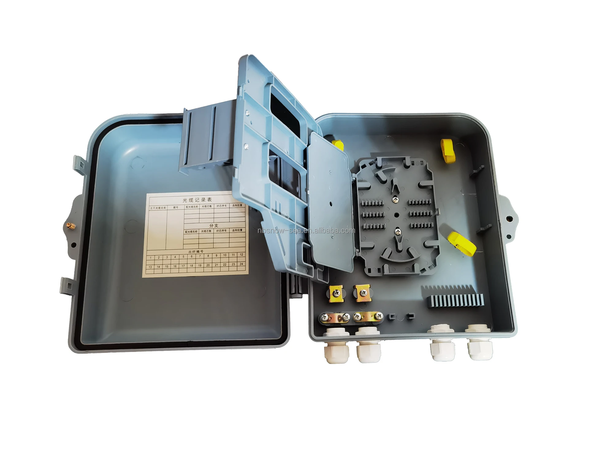 2 In 2 Out 16 Core Waterproof Optical Splitter Box for 1*16 Cassette Optical Splitter