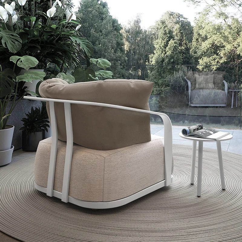 Nordic Outdoor Leisure Courtyard Villa Garden Stainless Steel Simple High-end Outdoor Sofa Furniture