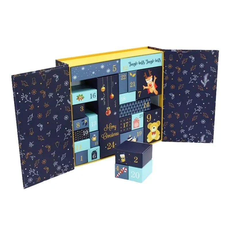 Custom Luxury Christmas Gift Paper Box Advent Calendar Gift Box