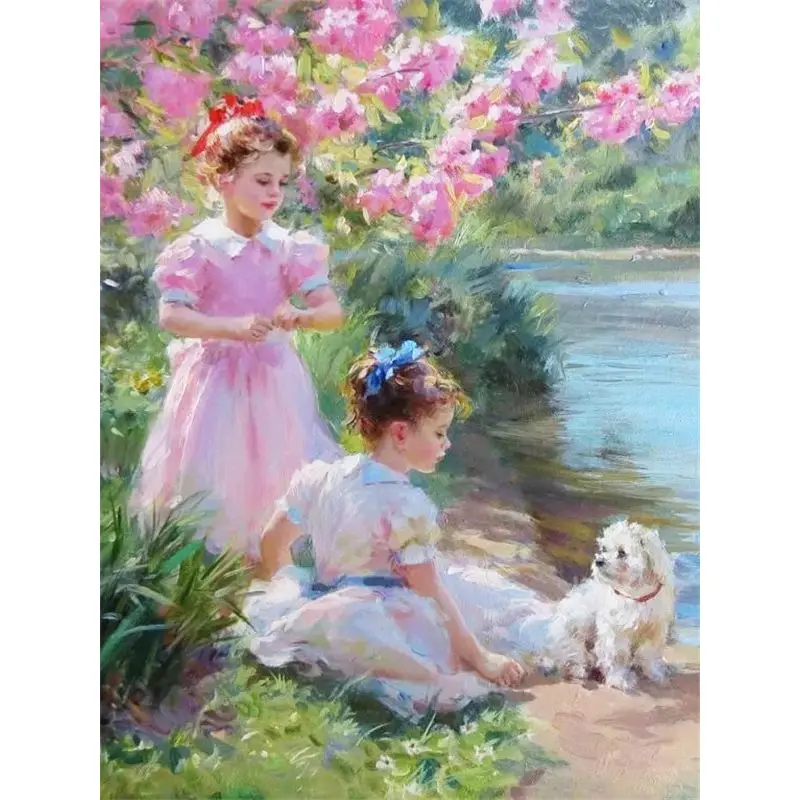 Best-selling lovely children pattern design customized made diy digital oil painting by numbers without frame