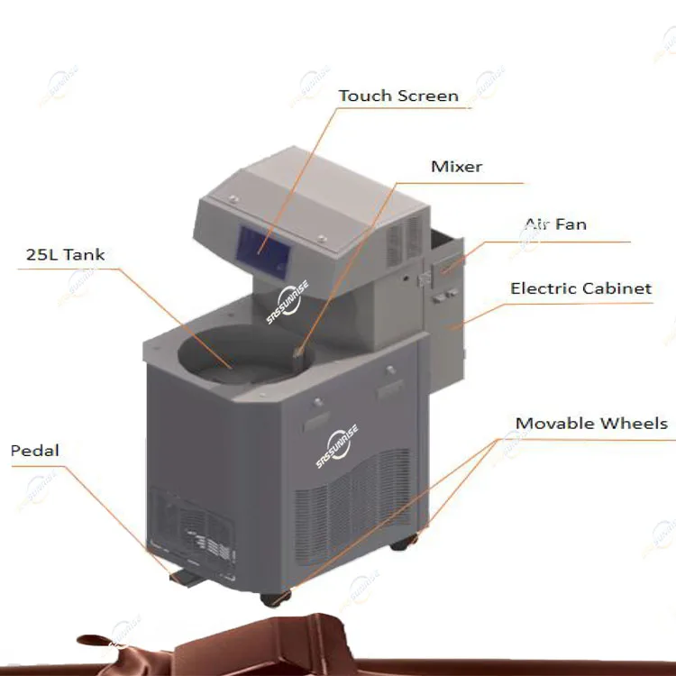 Простая в эксплуатации машина для производства шоколада вибрационный промышленный фонтан изготовления монет аппарат закалки