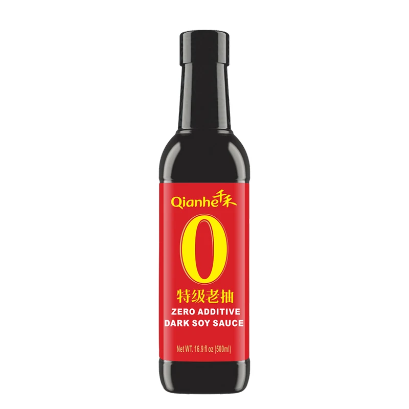 Wholesale Qianhe BRC Certificated OEM Halal Chinese Cooking Seasoning Wholesale Superior 150 ml Dark Black Soy 500ml*12