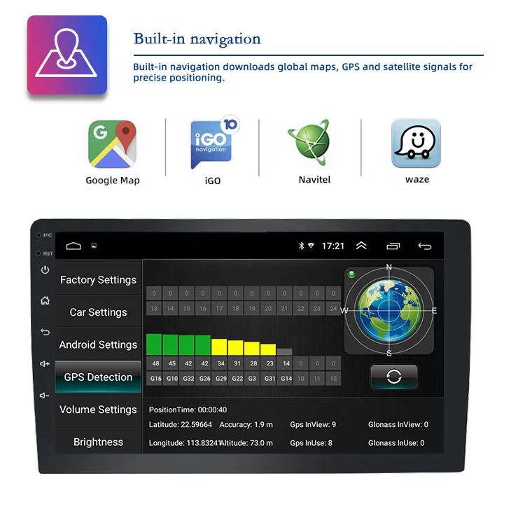7 9 10 inch Full Touch Screen Universal 2 Din Car Radio Stereo Android Video GPS Navigation Multimedia Player with WIFI BT