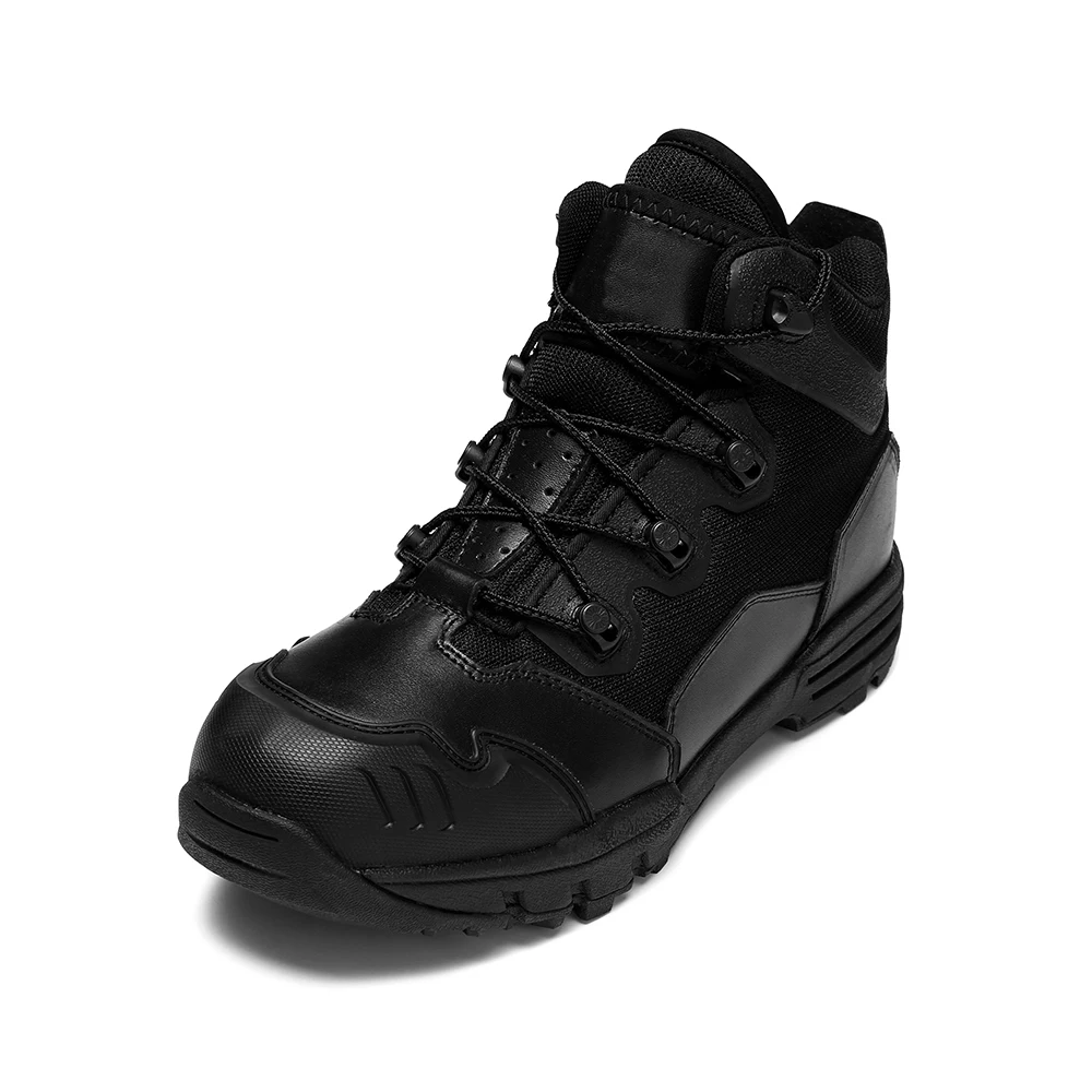 XINXING Black Cow Leather Nylon Fabric Dural Layer EVA Rubber Combat Shoes Tactical Boots
