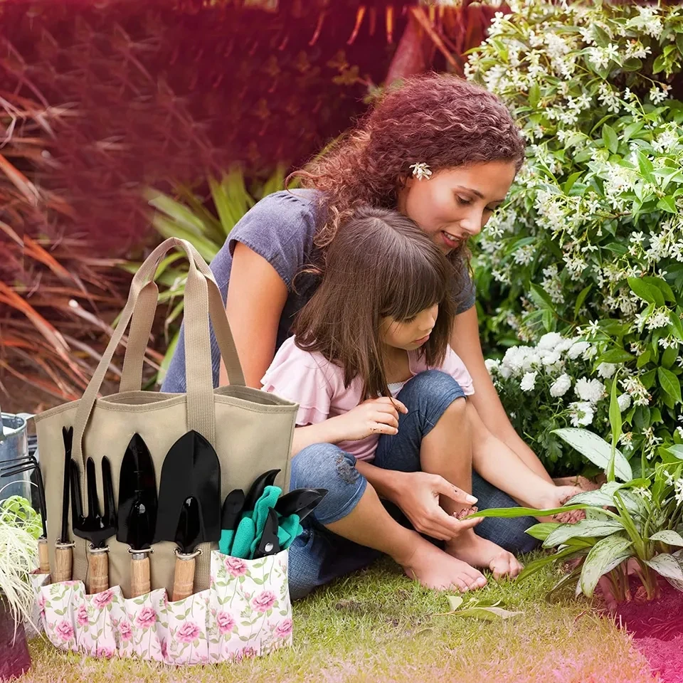 Hot Selling Stainless Wooden Handle Pruning Shears Weeding Gardeng Tools With Tote  Bag