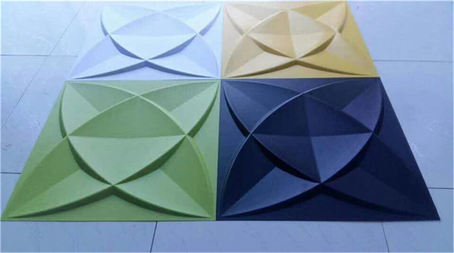 Silver 3D LED Light Cover  Color Interior Decorative 3D Wallpaper Wall Coating PVC Panel