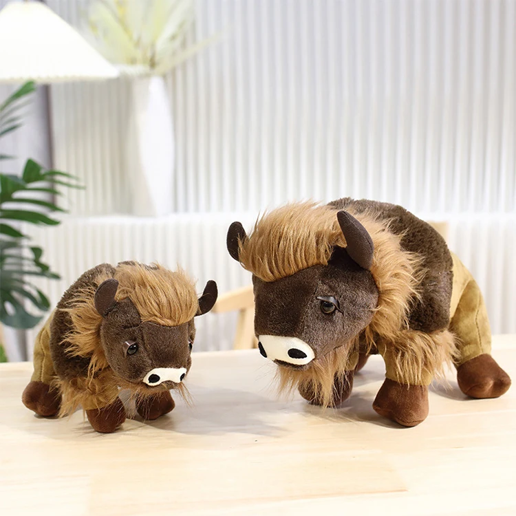 realistic bison stuffed animal toys plush high quality bison soft toy custom