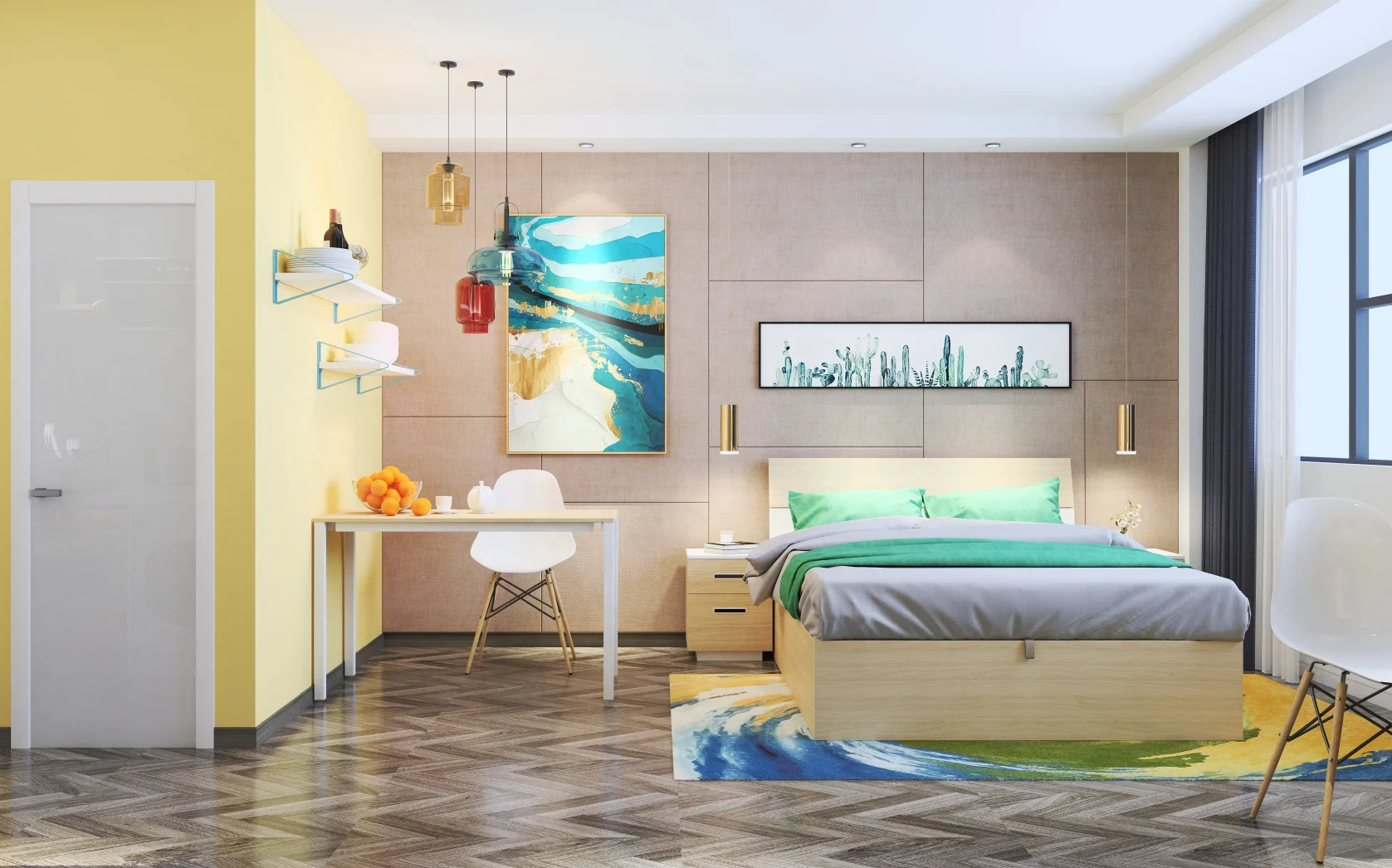 School Furniture Dormitory Complete Furniture Solution Plan Bunk Bed Folding Bed Study Table Computer Desk TV clove Shoe Rack CB