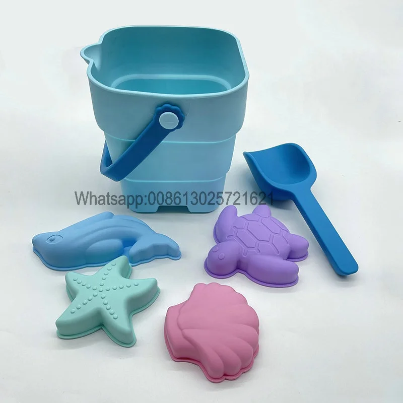 Новинка 2022 года одобрено CPC Силиконовый складной ковш и лопатка компактные силиконовые пляжные игрушки