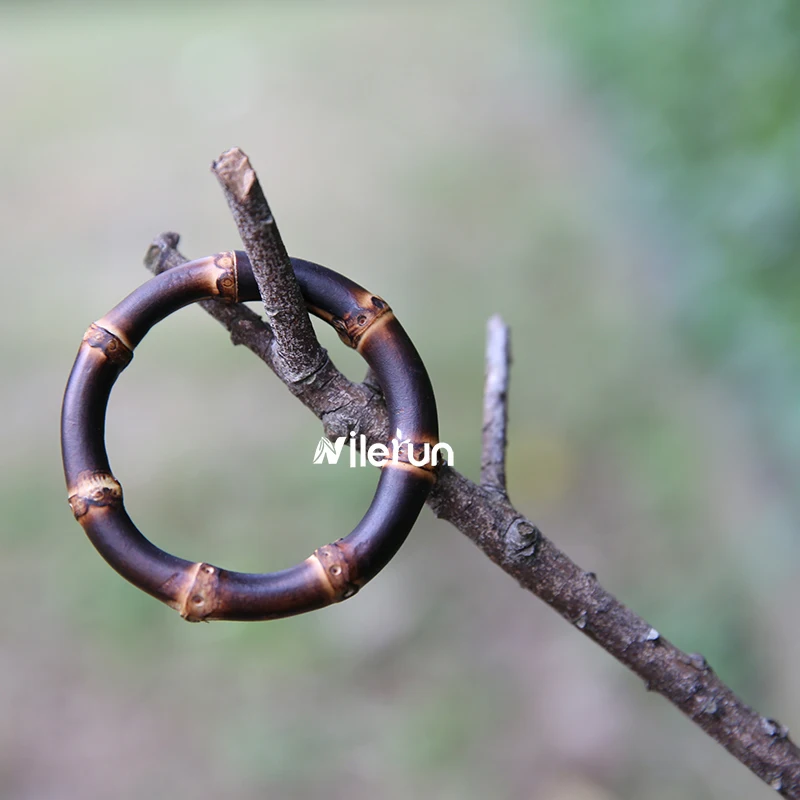 Round circle bamboo root connecting ring door window curtain drawer ring pull bamboo napkin ring