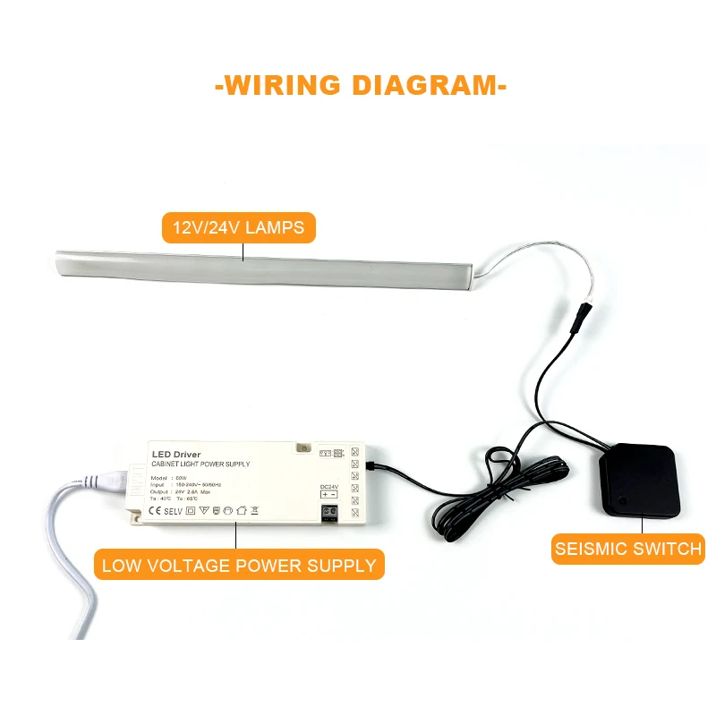 New DC12V/24V Cabinet wardrobe Plate arbitrary knock vibration frequency shake motion sensor led light switch