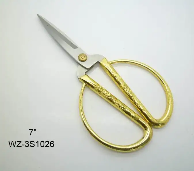 stainless steel material type utility fabric cutting shear brass scissors