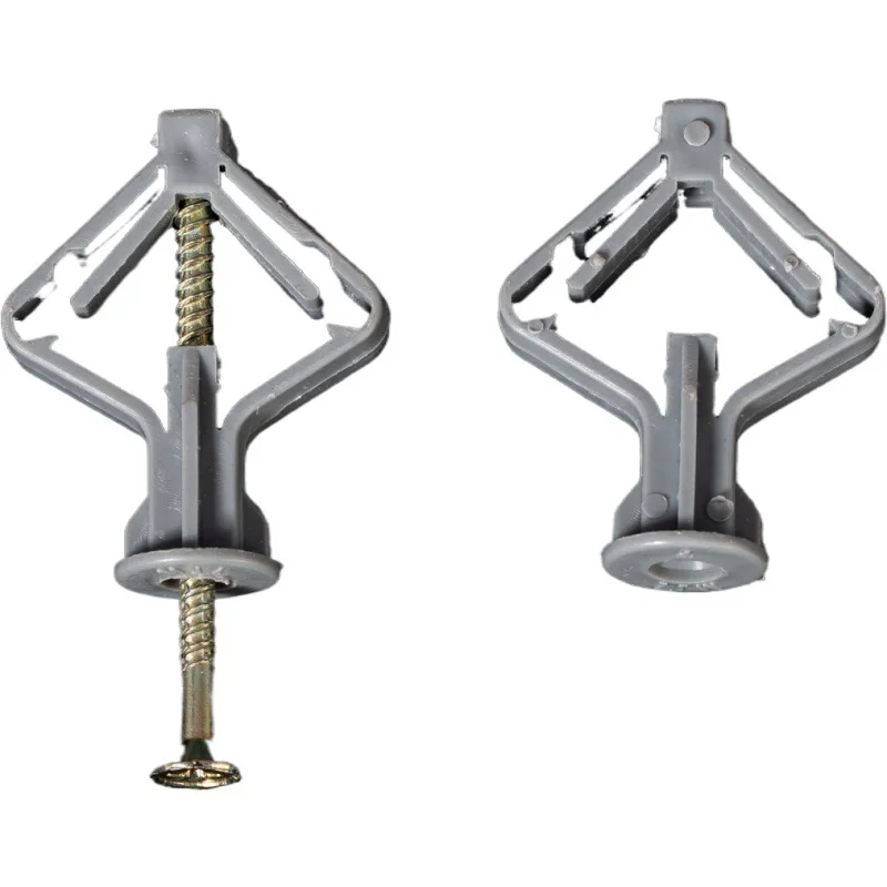 
HF 2021Plastic Super Ribbed Plastic Anchor Kit With Hex/slot Screws Pan Head Phillips Self Tapping Screw Plasterboard Gypsum 