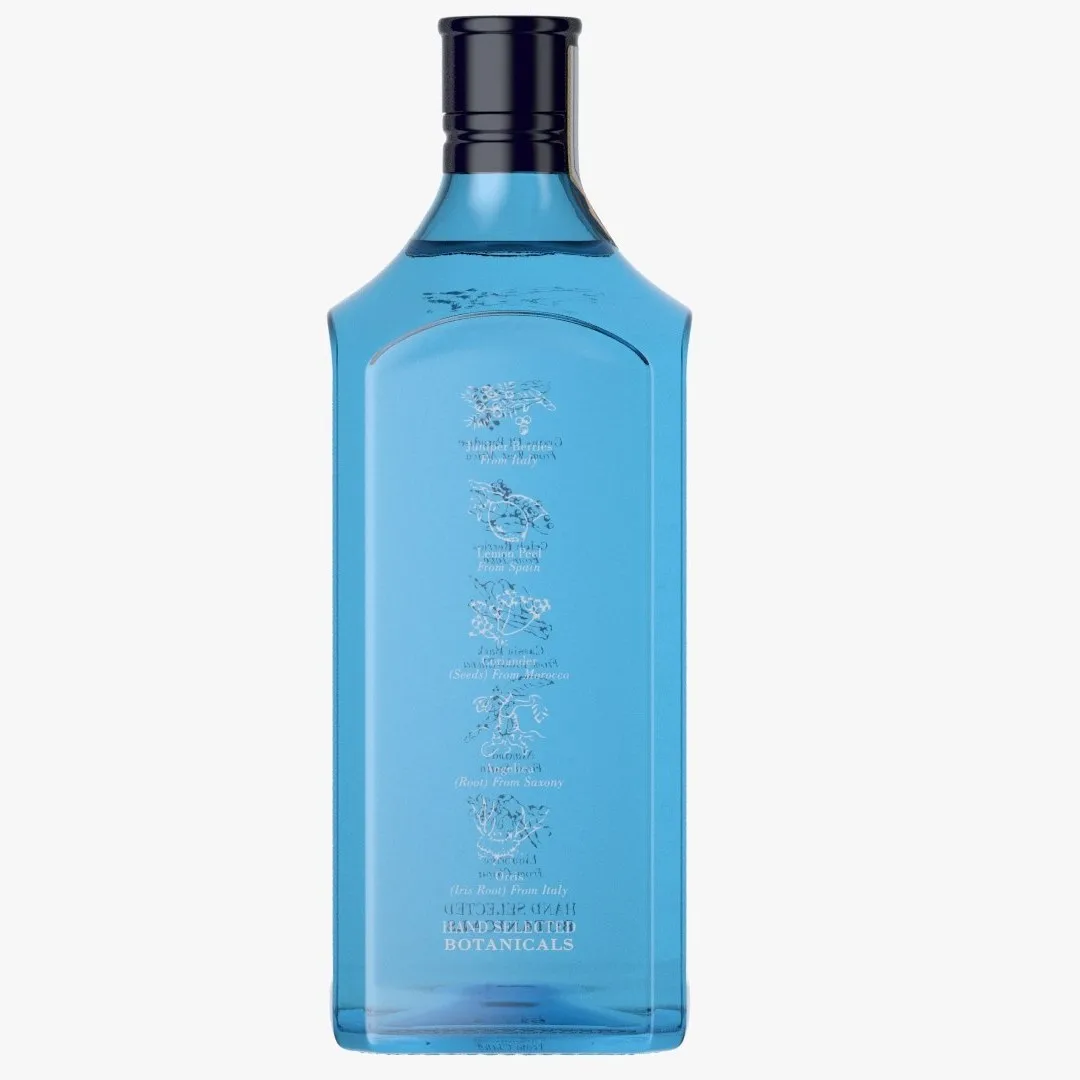Glass Vodka Bottles Liquor Containers Super Flint with Cork Engraved Screen Printing Wholesale 700ml Blue Beverage CN;ZHE