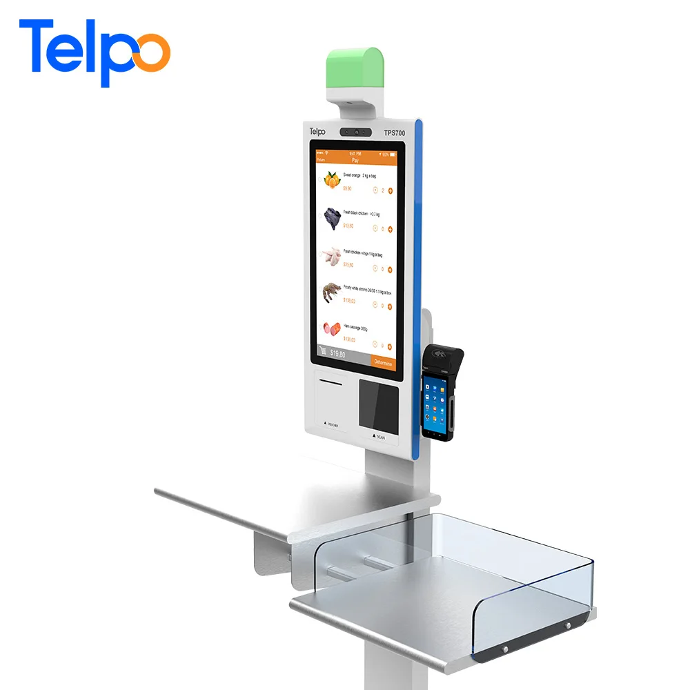 Киоск для самостоятельной оплаты Telpo системы заказа пищевых продуктов с qr-кодом и сенсорным экраном NFC