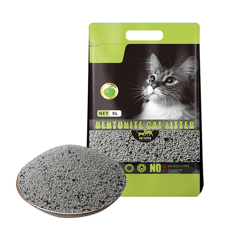 china factory wholesale price 5L 10L dust free ball shape clumping 100% sodium bentonite cat litter sand