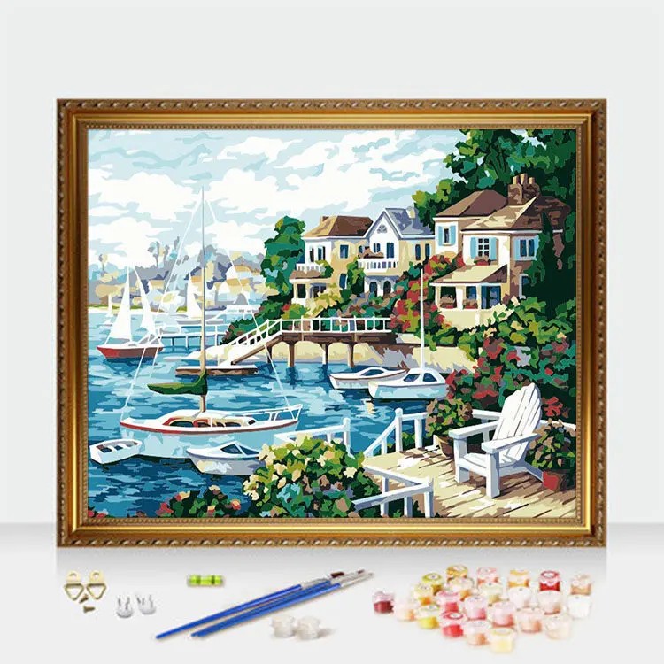 christmas wall decor DIY painting by numbers kit Oil Paintings on canvas snowman paint by numbers for adults and kid