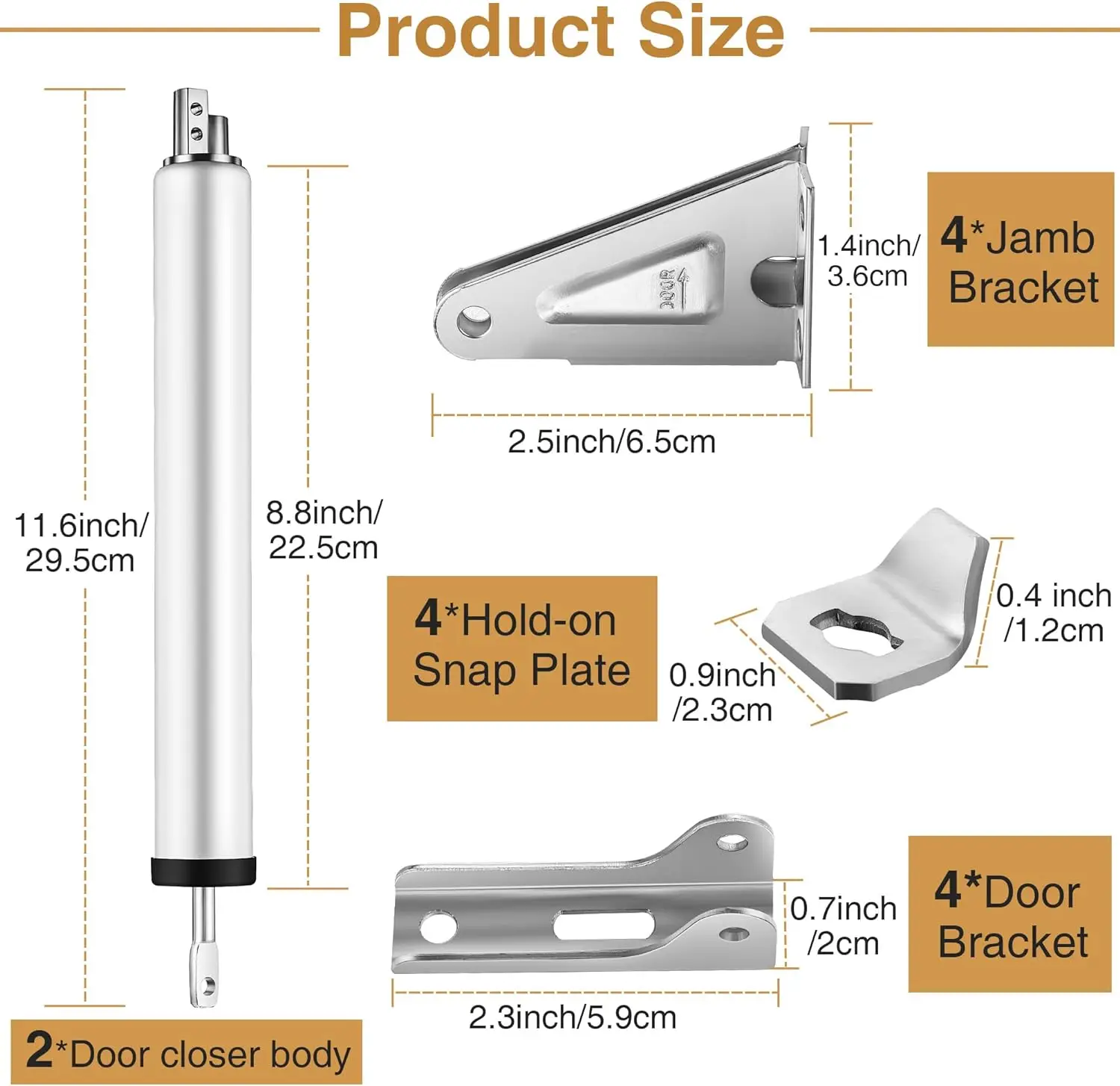 Heavy Duty Touch Button Hold Open Feature Smooth Closing Door Touch Hold Smooth Dual Door Closer gadget