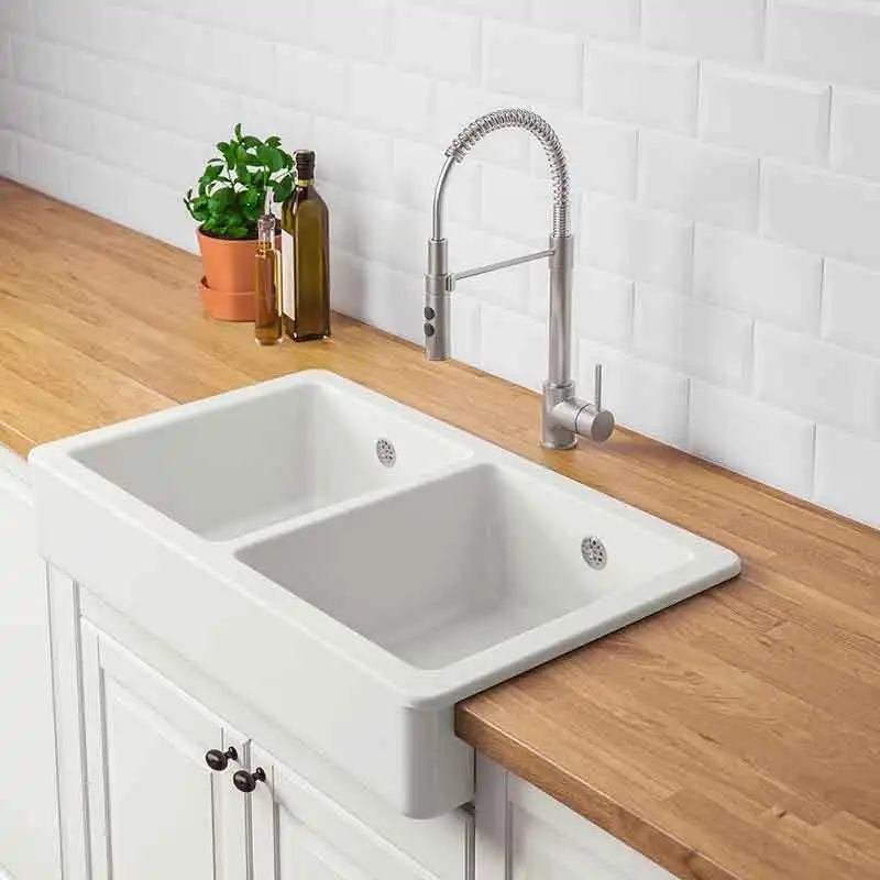 Двойная раковина для кухни 32 дюйма Д x 18 дюймов