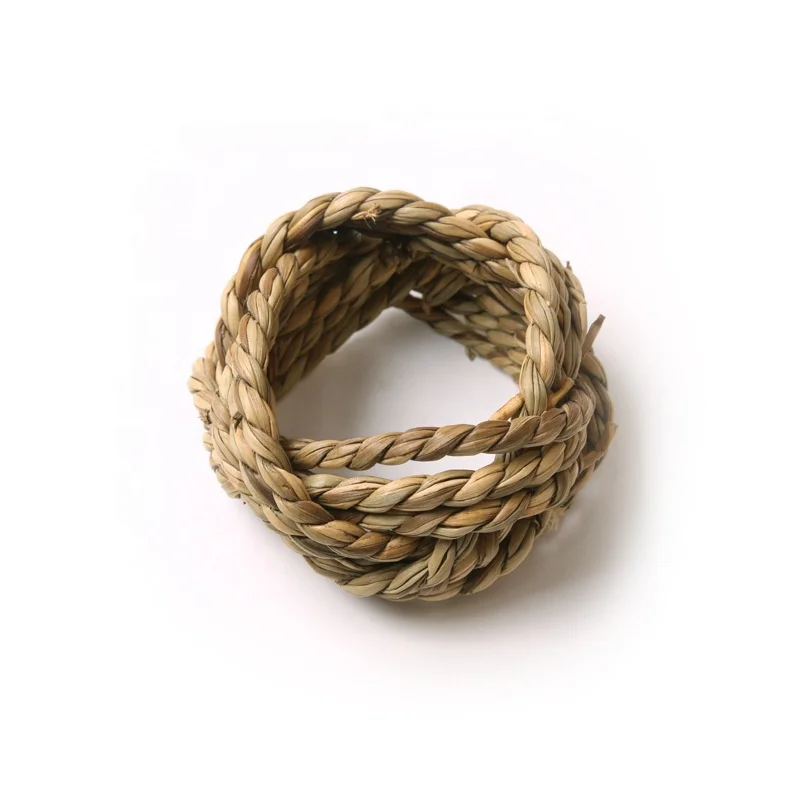 Natural Farmhouse Handmade Seagrass Napkin Ring for Table Decoration