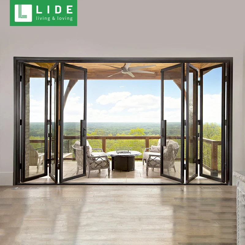 Folding door for restaurant bi fold doors glass folding door system