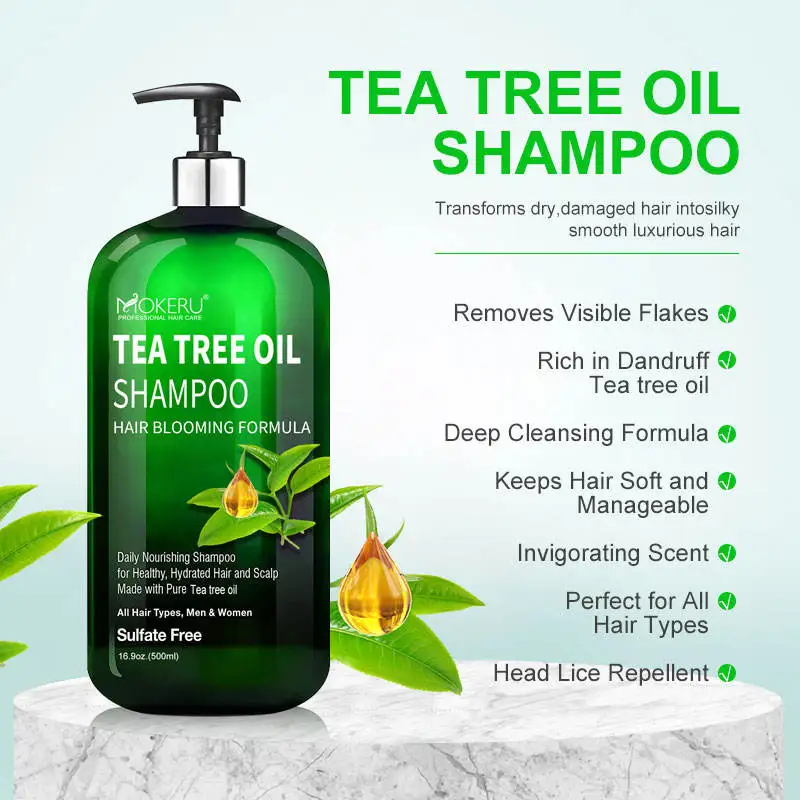 Wholesale natural hair grow shampoo hair loss organic ginger mint tea tree oil shampoo hair growth oil shampoo for men and women
