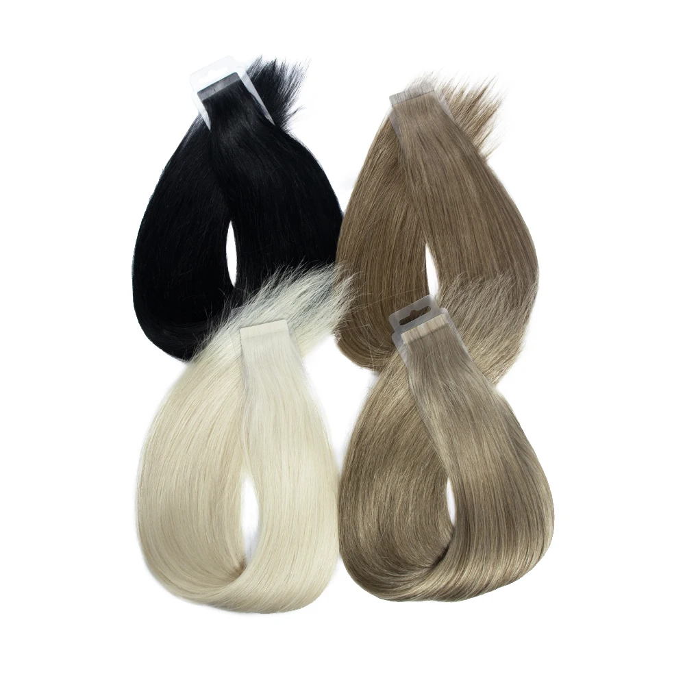 Wholesale Virgin 100human Double Drawn Remy Full Cuticle Cabelo Natural Invisible Hair Tape In Hair Extensions