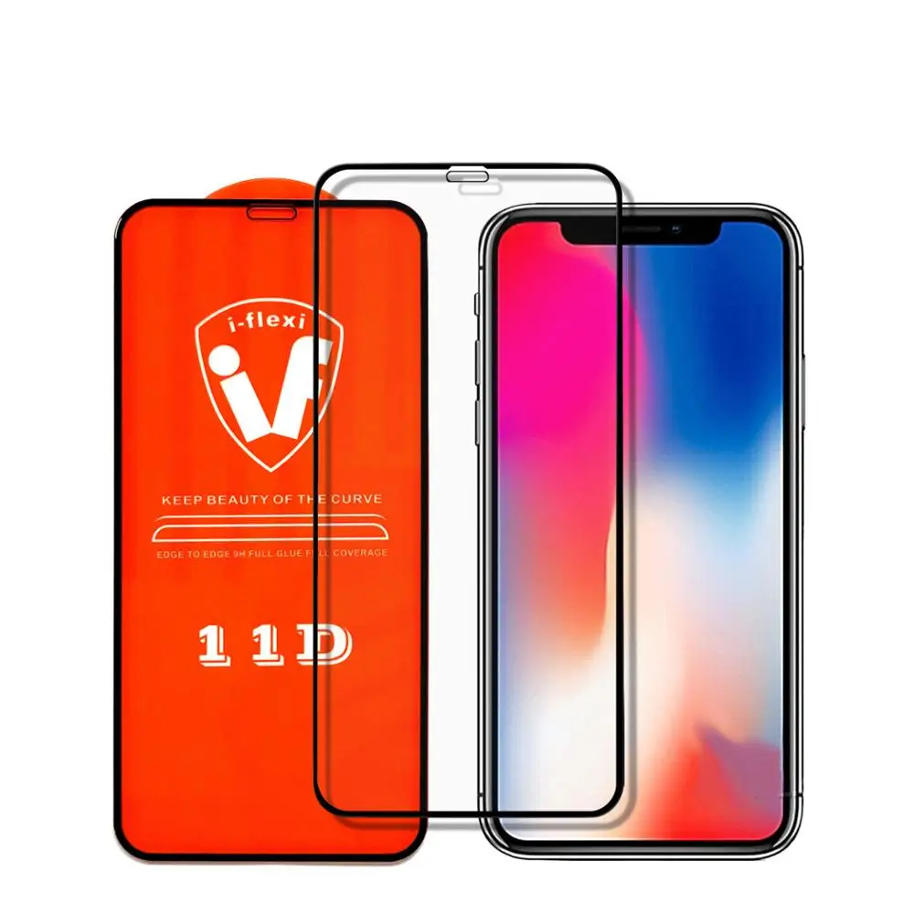 Изогнутое стекло 11D 9H закаленное для защиты экрана iphone 11 12 pro
