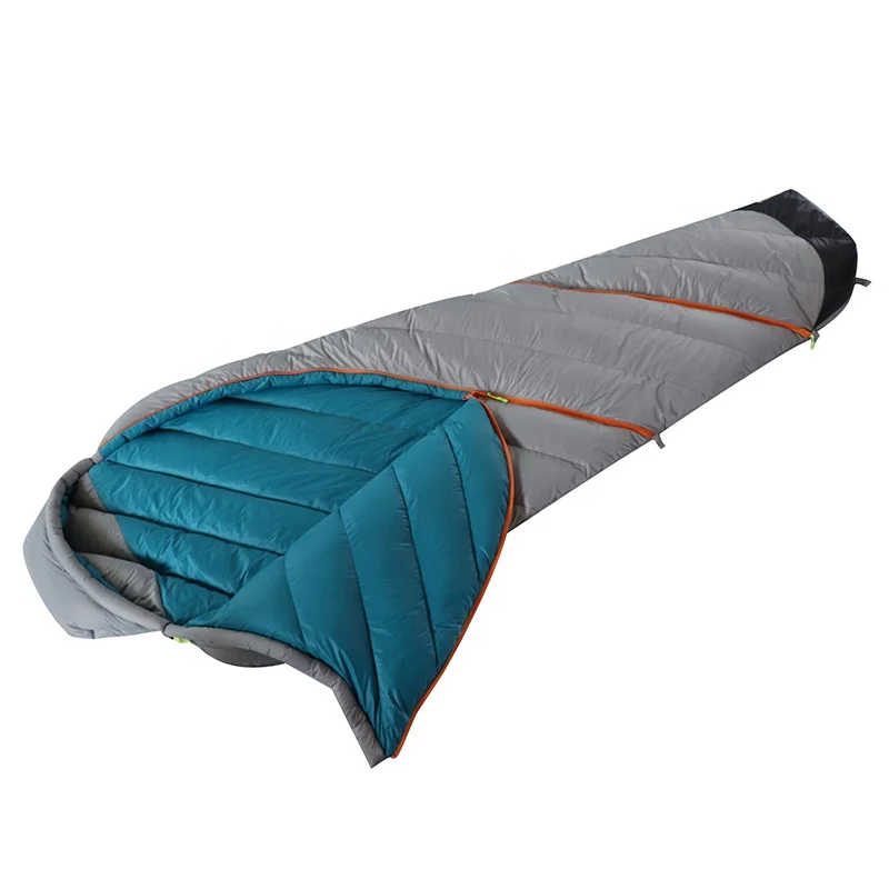 Customizable adult winter Goose feather down sleeping bag 900g filling Below Zero Degree Use With Waterproof Warm