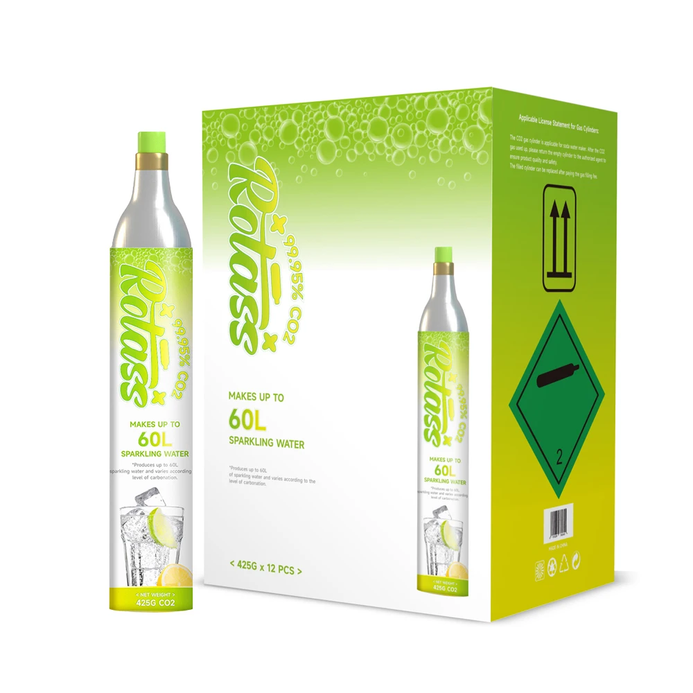 Rotass 0.6 liter co2 cylinder aluminum 60L soda carbonator