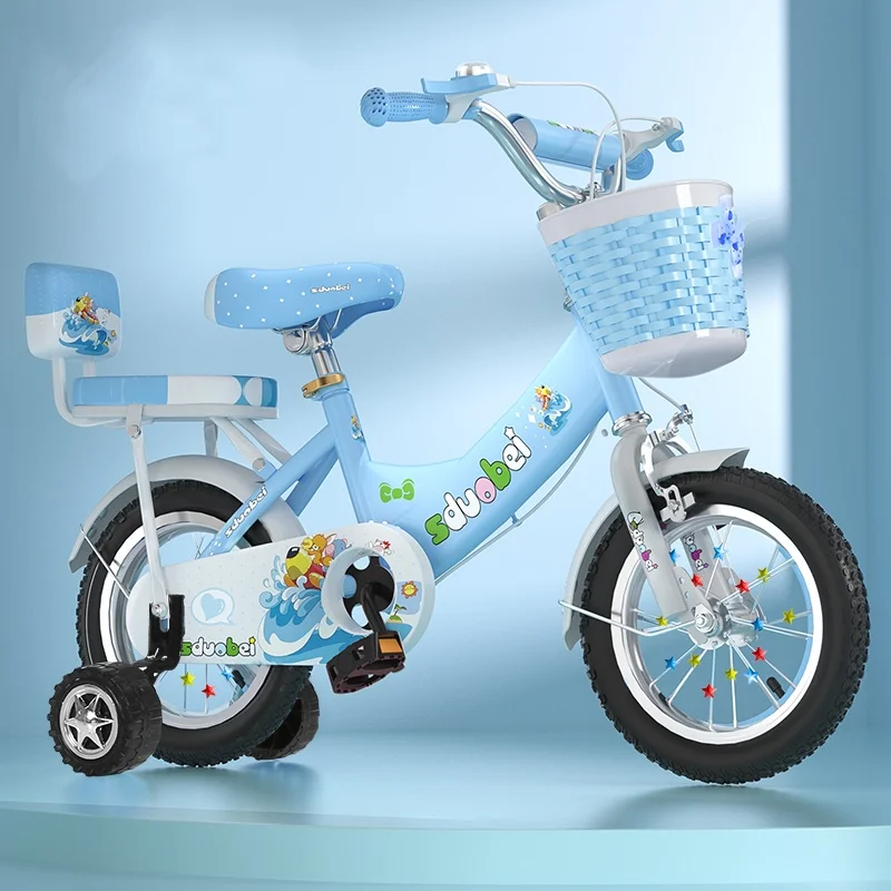 3-5-8 years Front rear double brakes12/14/16/18/20inch bicycle for kidWith Flashing Training Wheels